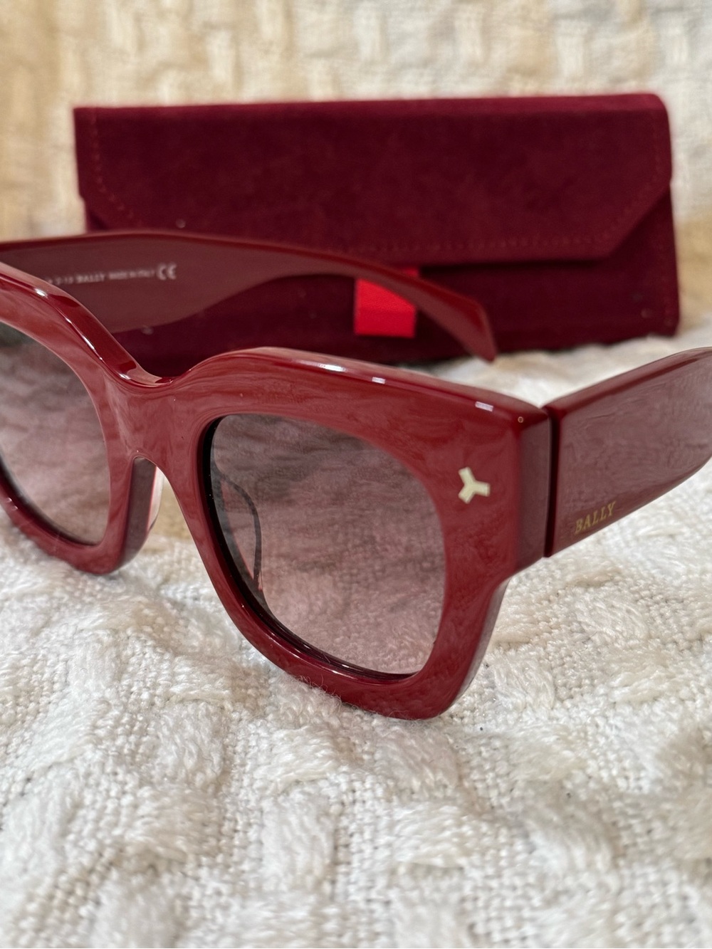 Bally Red Red Square Sunglasses